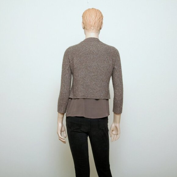 Lucky Brand Shimmer Pointelle Knit Sweater Gray Women Size XS - Picture 6 of 15